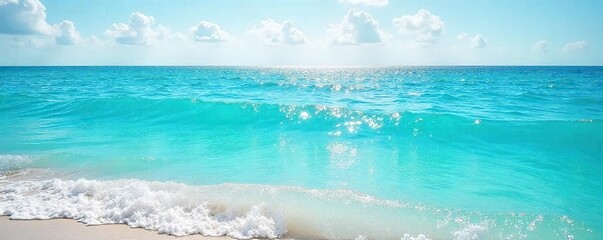 Sparkling Mediterranean Sea Sun-Drenched Turquoise Waters and Calm Waves Perfect for Summer Travel and Vacation Backgrounds