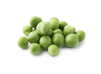 Pile of fresh green peas isolated on white