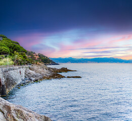 Panoramic view of Varazze, Liguria region, province of Savona, Italy. A beautiful view of the coast...