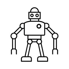 Industrial Robot Outline Vector Minimal Design