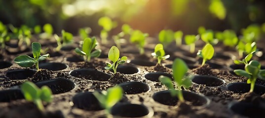 Robotic seeder planting seeds in perfect geometric formation 
