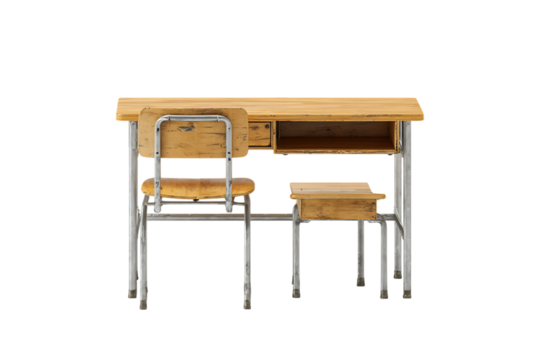 Simple student desk and chair.