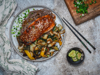 Miso-glazed salmon