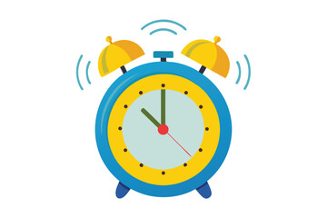 Vintage old alarm clock vector illustration on a white background