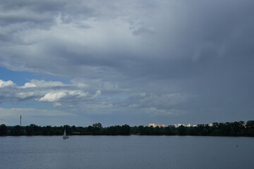 beautiful sky over calm river