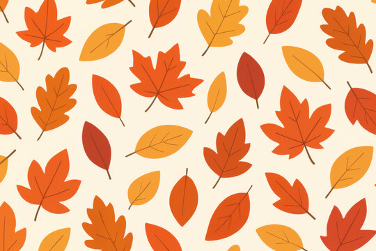 Autumn leaves seamless pattern creating a vibrant fall backdrop