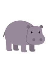 Fototapeta premium Vector Illustration of a Cute Purple Hippopotamus