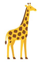 Fototapeta premium Vector Illustration of a Standing Giraffe in Side Profile