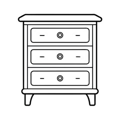 Minimal Dresser Line Drawing Vector Artwork