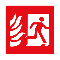 Fire exit. Building security system. Red sign. Helps people quickly navigate and find their way to a safe exit in case of fire or smoke.