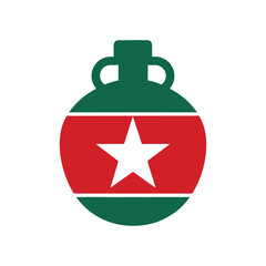 Obraz premium Green red stylized emblem with a star shape on a Revolucion Mexicana