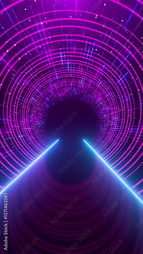 Canvas Prints cyber neon futuristic speed tunnel. sci-fi blue wormhole. blockchain, and neural matrix technology a