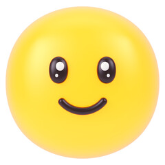 happy smiley face 3d render icon in cartoon plastic style minimal isolated on transparent white background	
