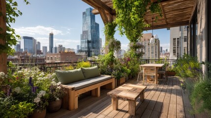 Fototapeta premium Biophilic Urban Rooftop Garden