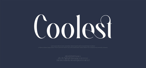 Coolest Luxury font alphabet logo. Typography beautiful fashion elegant font. vector illustration