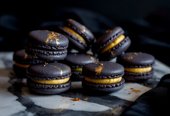 Delicious macarons  generative ai