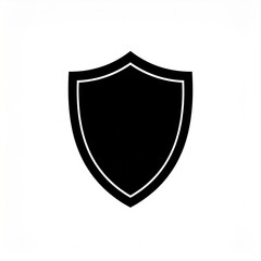 Black Shield With White Border On White