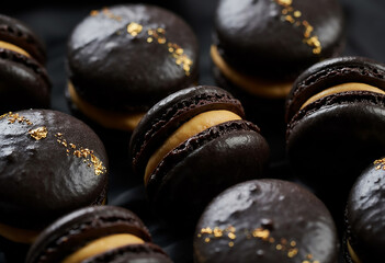Delicious macarons  generative ai