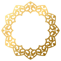 Gold ornamental round vector frame 08