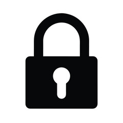 Black Padlock Icon Vector Illustration