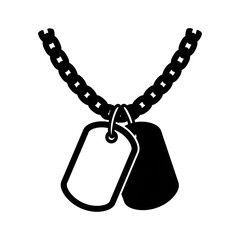 Dog tags necklace outline graphic