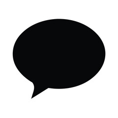 Black Speech Bubble Icon Vector Illustration