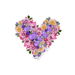 Flowers Heart Clipart, Flower Heart Png, Floral Heart Png, Love Png