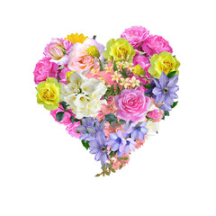 Flowers Heart Clipart, Flower Heart Png, Floral Heart Png, Love Png