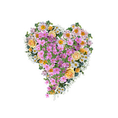 Flowers Heart Clipart, Flower Heart Png, Floral Heart Png, Love Png