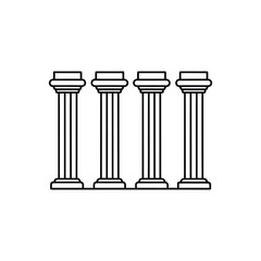 ancient greek column isolated