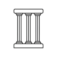 ancient greek column isolated on white background