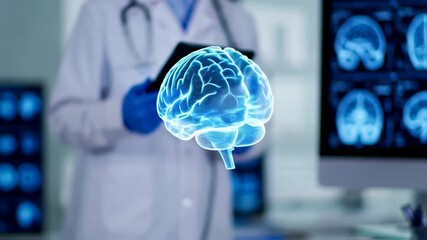 Medical technology digital brain image - Powered by Adobe