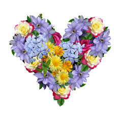 Flowers Heart Clipart, Flower Heart Png, Floral Heart Png, Love Png