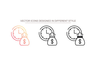 Time Is Money icon design with white background stock illustration