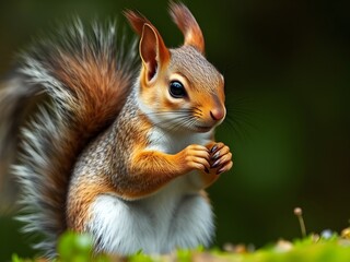 Portrait of a cute squirrel.