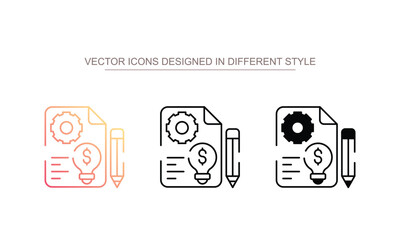 Project Management icon design with white background stock illustration