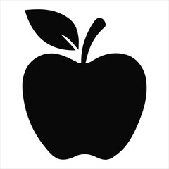 Black Apple Silhouette Vector Icon