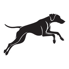 Obraz premium Simple Vizsla digital black silhouette, designed for seamless integration into layouts - Vizsla silhouette - Vizsla Vector - Silhouette of Vizsla - dog silhouette