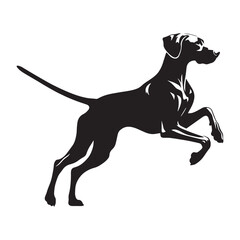 Proud Vizsla digital black form, making a strong visual impact in any design - Vizsla silhouette - Vizsla Vector - Silhouette of Vizsla - dog silhouette

