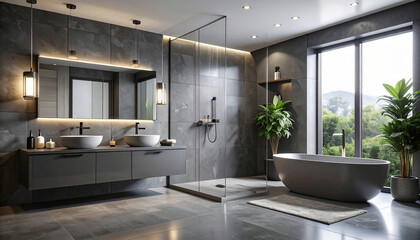 Bathroom design modern interior
2