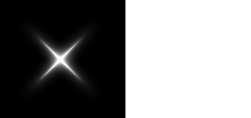 Glowing Star Light Sparkle with Flare and Shine Effect. Sparkle Starlight. White shine light effect on transparent background. glow white light.   