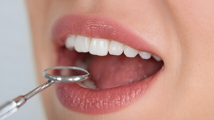 Obraz premium Patient receives a thorough dental check-up inside a well-equipped clinic with a focus on oral health