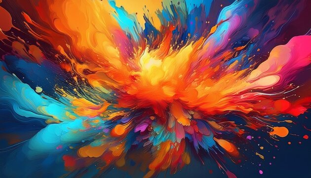 vibrant abstract color explosion