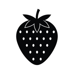 Strawberry Glyph Icon Vector Illustration