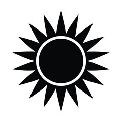 Sun Glyph Icon Vector Illustration