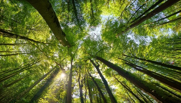 sunlit forest canopy