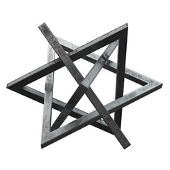 Grey abstract geometric 3d rendering shape, trendy playful isolated design elements. Diseño...