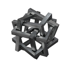 Grey abstract geometric 3d rendering shape, trendy playful isolated design elements. Diseño...