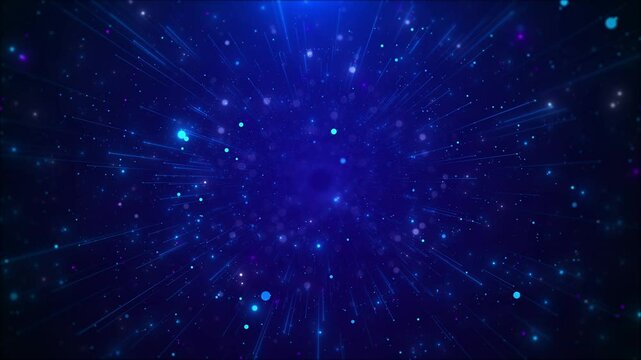 Abstract background with wall from lamps of bright light. Glowing and bright light. Science and technology Futuristic abstract. circles dashed lines and flashing amber and blue data lights.