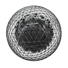 Grey abstract geometric 3d rendering shape, trendy playful isolated design elements. Diseño...